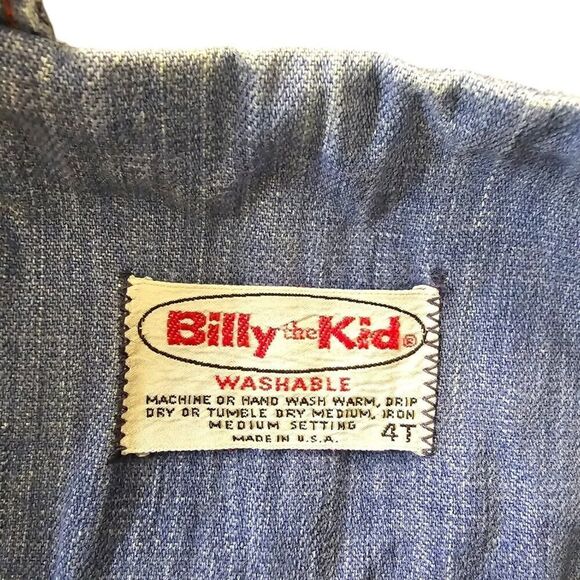Vintage Billy The Kid Denim Overalls Shortalls SZ 4T - Picture 4 of 7